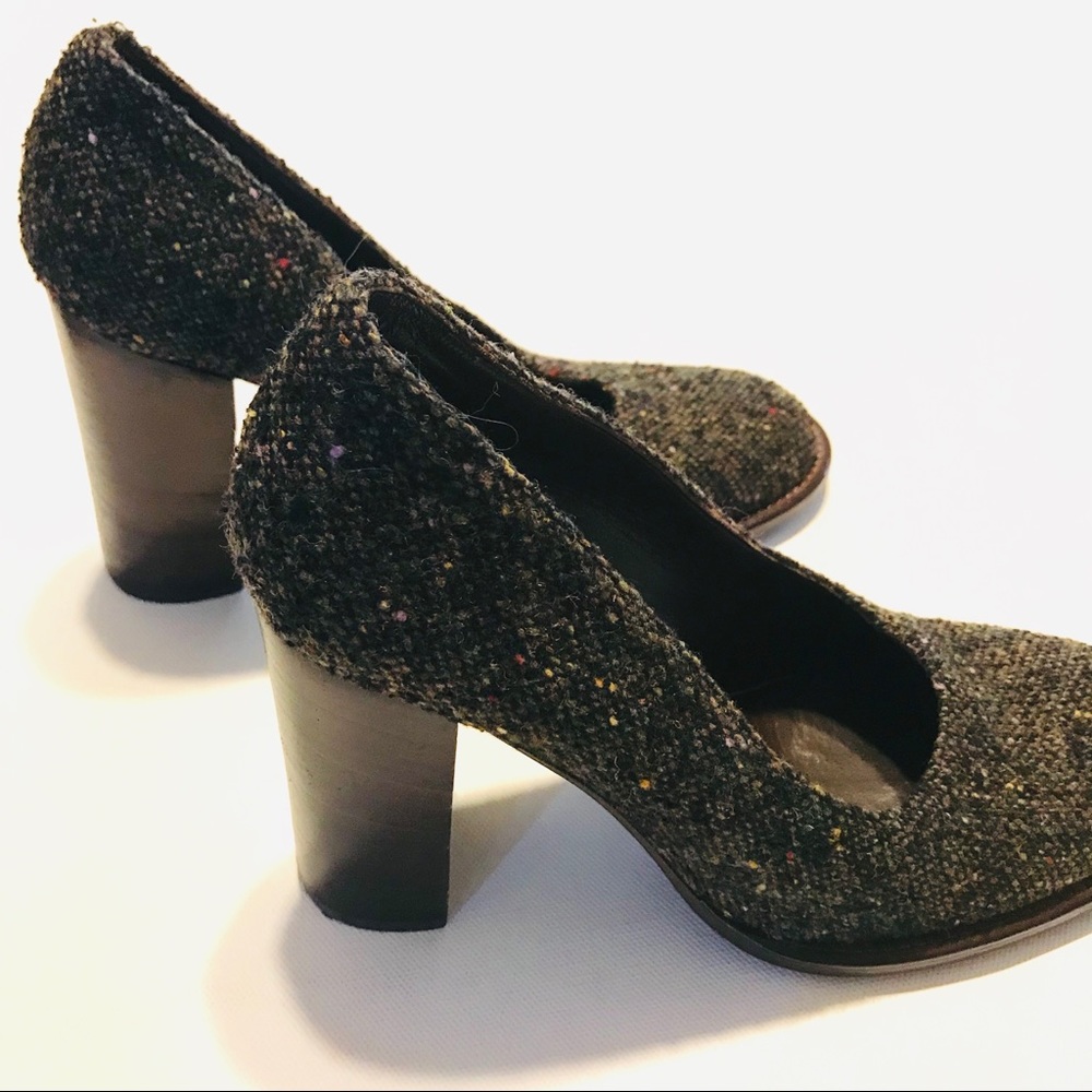 Vintage Barneys New York Co-Op Brown Tweed Heels